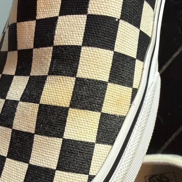 Vans Men's Black and White Checkered Slip-On Sneakers - Picture 4 of 5